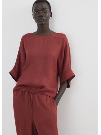 MANGO - Three-quarter Sleeve Blouse BRIGHT RED