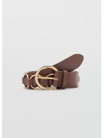 MANGO - Rounded Buckle Belt DARK BROWN