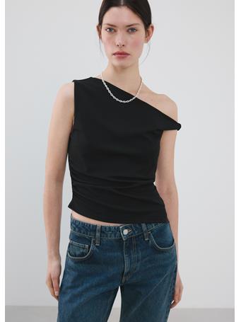 MANGO - Asymmetrical Fitted Top BLACK