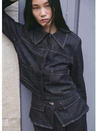 MANGO - Denim Jacket With Pockets DARK BLUE