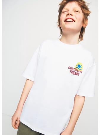 MANGO - Printed Cotton-blend T-shirt WHITE