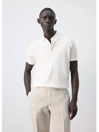 MANGO - 100% Cotton Fine-knit Polo Shirt OFF WHITE