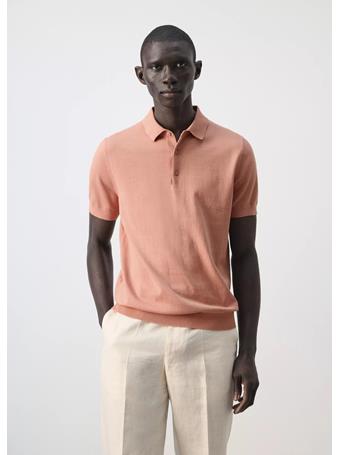MANGO - 100% Cotton Fine-knit Polo Shirt SALMON