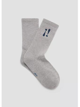 MANGO - Embroidered Cotton Socks GREY