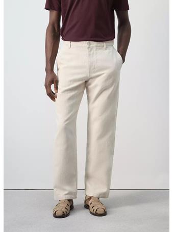 MANGO - Regular-fit Cotton-linen-blend Pants CREAM