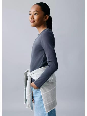 MANGO - Ribbed Long-sleeved T-shirt DARK BLUE