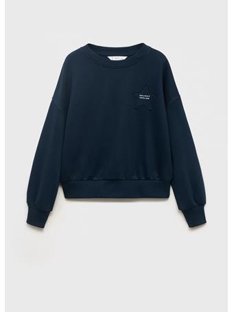 MANGO - Sweatshirt With Embroidered Star NAVY