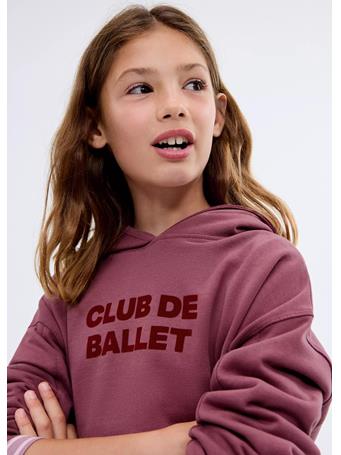 MANGO - Printed Hoodie DARK RED