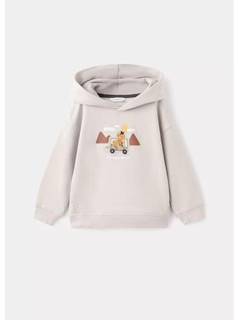 MANGO - Printed Embroidered Sweatshirt LIGHT BROWN