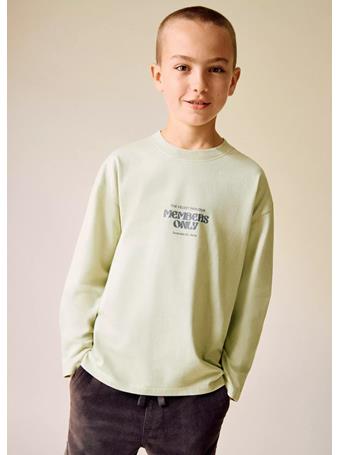 MANGO - Printed Cotton-blend T-shirt LIGHT GREEN