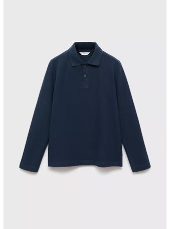 MANGO - Buttoned Knitted Polo Shirt NAVY