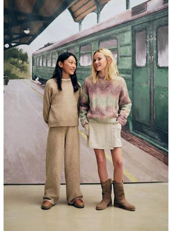 MANGO - Straight-leg Knitted Pants KHAKI