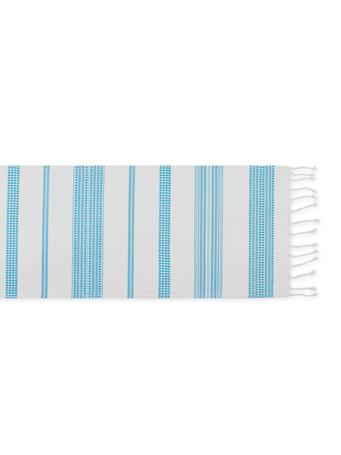 DESIGN IMPORTS - Surfrider Stripe Fouta Table Runner BLUE/WHITE