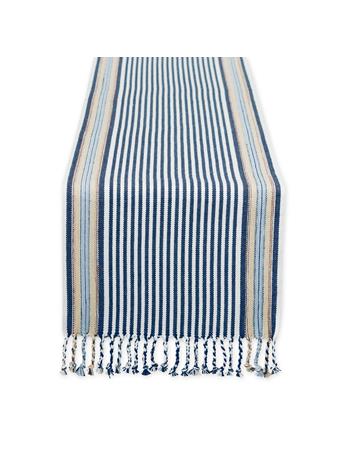 DESIGN IMPORTS - Boat House Stripe Fringe Table Runner MULTI
