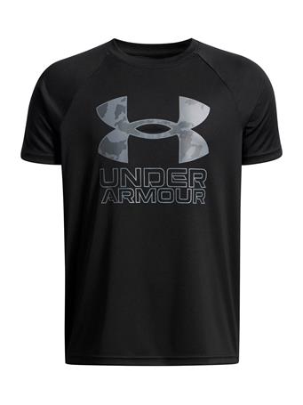 UNDER ARMOUR - Boys' Tech Hybrid T-shirt BLACK