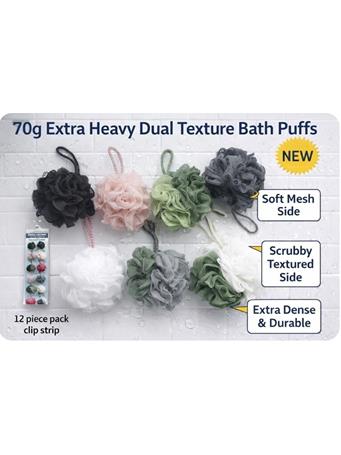 KENNEDY INTERNATIONAL - Dual Texture Bath Puffs ASSORTED