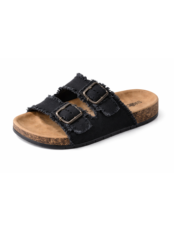 Frayed Denim Birks BLACK