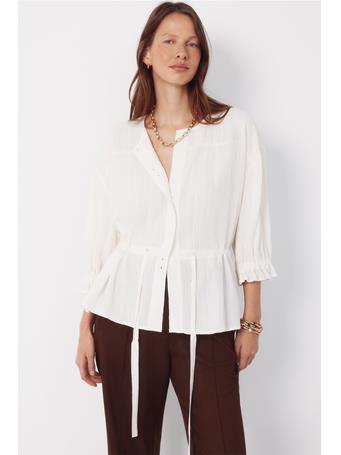 CORTEFIEL - Drawstring Blouse IVORY