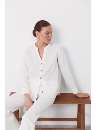 CORTEFIEL - Mandarin Shirt WHITE