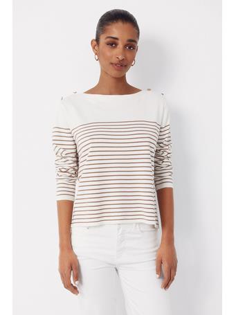 CORTEFIEL - Striped Button-down Sweater IVORY