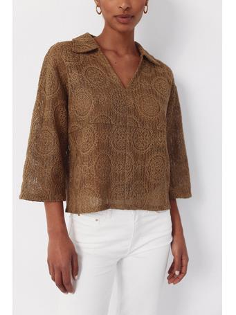 CORTEFIEL - Embroidered Rustic Polo Shirt LIGHT KHAKI