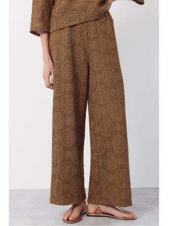 CORTEFIEL - Crochet Knit Pants LIGHT KHAKI
