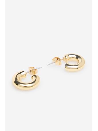 CORTEFIEL - Open Hoop Earrings YELLOW/GOLD