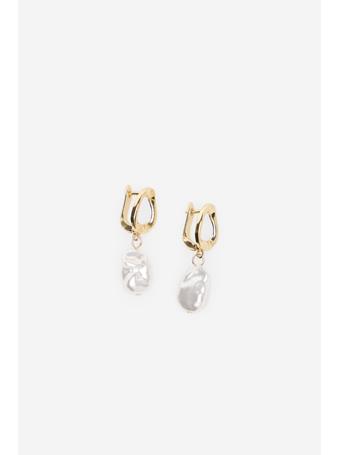CORTEFIEL - Pearl Dangle Earrings YELLOW/GOLD
