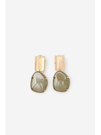 CORTEFIEL - Resin Stone Earrings GREY PRINT