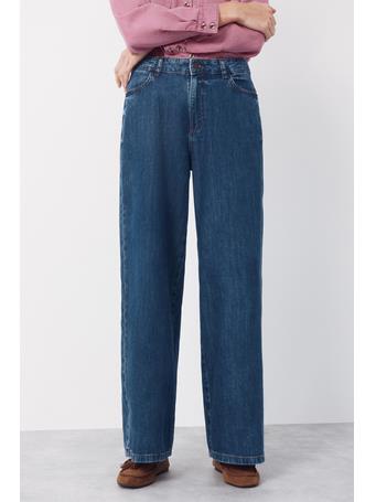 CORTEFIEL - Long Palazzo Jeans MEDIUM BLUE