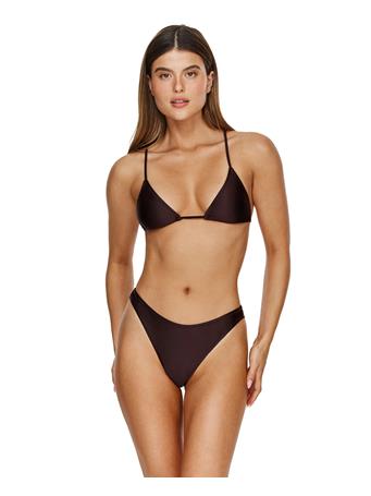 FLIRTT BY GOTTEX - Satin Touch Triangle Bikini Top BROWN