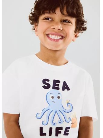 MANGO - Printed Cotton-blend T-shirt WHITE