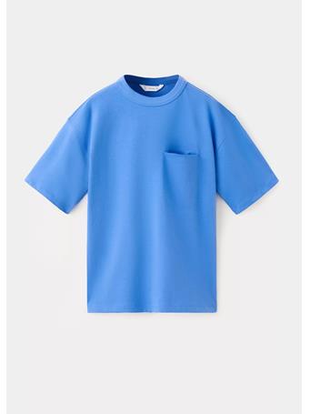 MANGO - Cotton T-shirt With Pocket Detail MED BLUE