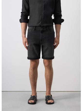 MANGO - Slim-fit Denim Bermuda Shorts BLACK