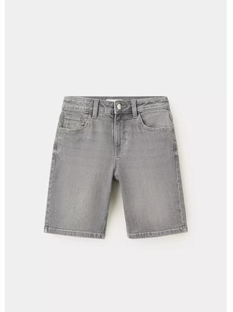 MANGO - Straight-fit Denim Bermuda Shorts GREY