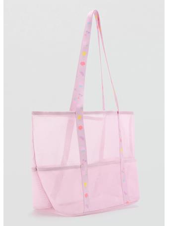 MANGO - Mesh Pattern Shopper Bag LIGHT PINK