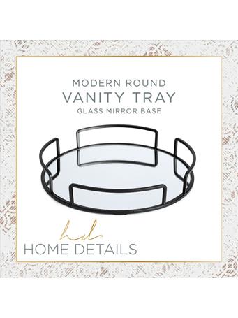 KENNEDY INTERNATIONAL - Modern Round Vanity Mirror Tray MATTE BLACK