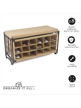 KENNEDY INTERNATIONAL - Shoe Rack with Bench BROWN
