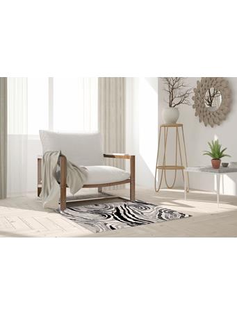 RAMALLAH TRADING CO - Lana Print Flannel Washable Rug GREY