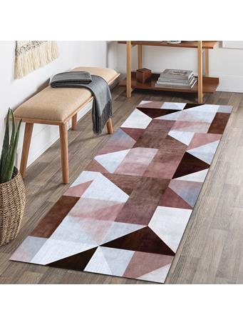 RAMALLAH TRADING CO - Acadia Print Flannel Washable Runner PINK