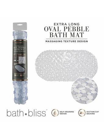 BATH BLISS - Extra Long Oval Pebble Bath Mat CLEAR