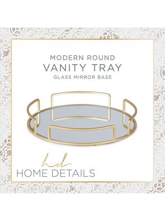 KENNEDY INTERNATIONAL - Modern Round Vanity Mirror Tray GOLD