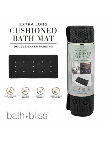 BATH BLISS - Extra Long Cushioned Bath Mat BLACK