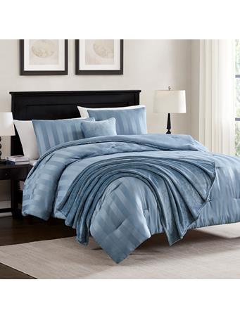 RAMALLAH TRADING CO - Hampton Satin Stripe 5-Piece Comforter Set WEDGEWOOD