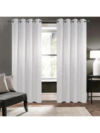 RAMALLAH TRADING CO -  Arlo Embossed Blackout Grommet Curtain Panel WHITE