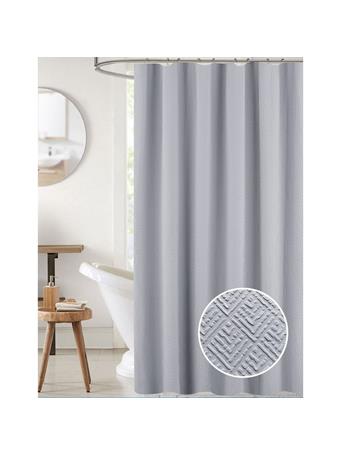 RT HOME - Maggie Embossed Solid Shower Curtain SILVER