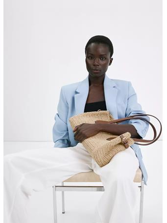 MANGO - Natural Fibre City Bag MEDIUM BROWN