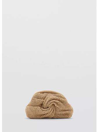 MANGO - Natural Fibre Handbag LIGHT BEIGE