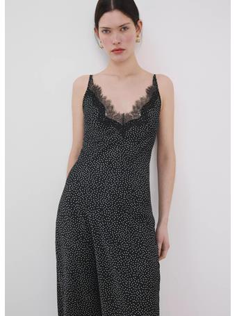 MANGO - Polka Dot Lace Dress BLACK