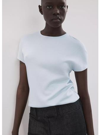 MANGO - Short-Sleeved Cotton-Blend T-Shirt MEDIUM BLUE